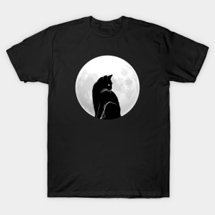 Black Cat and Full Moon T-Shirt